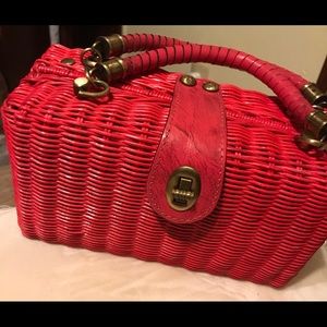 Patricia Nash wicker purse wi/antique brass metal